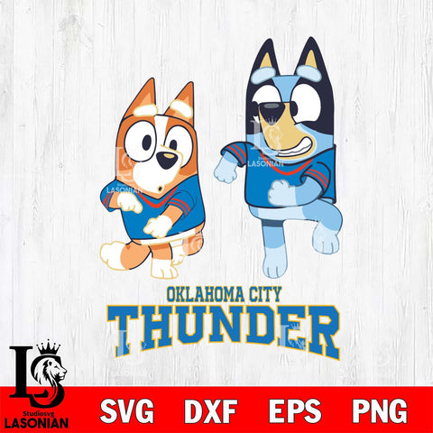 Oklahoma City Thunder Bluey with Chilli Dance Svg Eps Dxf Png File, Digital Download, Instant Download