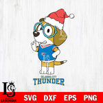 Oklahoma City Thunder Christmas Bluey Honey Sport Svg , Christmas Svg , Bluey svg , Digital Download, dxf eps png pdf file