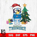 Oklahoma City Thunder Christmas Bluey Tree Sport Svg , Christmas Svg , Bluey svg , Digital Download, dxf eps png pdf file