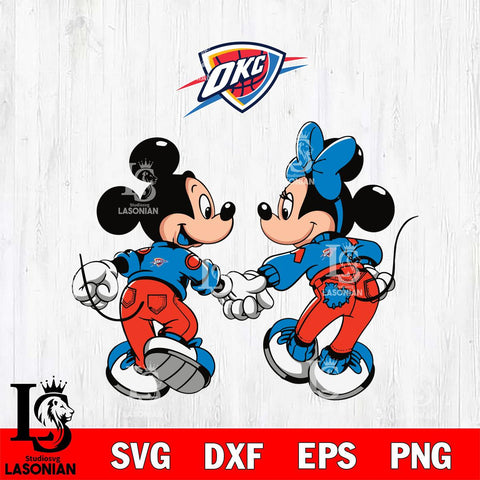 Oklahoma City Thunder Fan Minnie And Mickey Love Svg Eps Dxf Png File, Digital Download, Instant Download