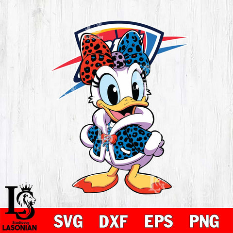 Oklahoma City Thunder Fancy Daisy Duck Disney Svg Eps Dxf Png File, Digital Download, Instant Download