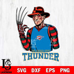 Oklahoma City Thunder Freddy Krueger Horror Svg Eps Dxf Png File, NBA svg, Digital Download, Instant Download