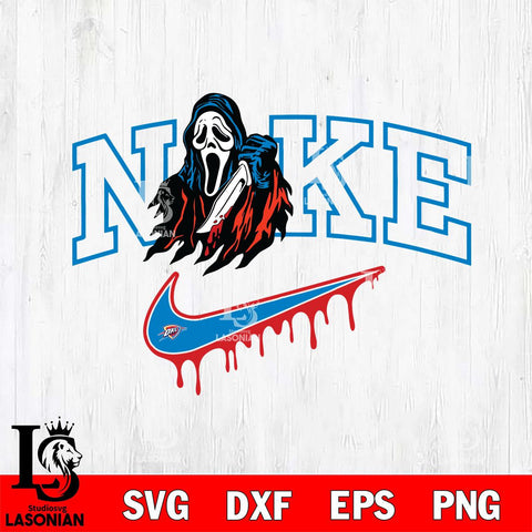 Oklahoma City Thunder Ghostface Nike Svg Eps Dxf Png File, Digital Download, Instant Download