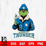 Oklahoma City Thunder Grinch Christmas Cut Files Cricut, Svg Dxf Eps Png file , Silhouette