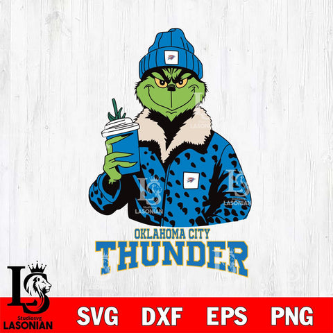 Oklahoma City Thunder Grinch Christmas Cut Files Cricut, Svg Dxf Eps Png file , Silhouette