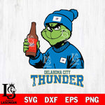 Oklahoma City Thunder Grinch Drinking Beer Christmas Cut Files Cricut, Svg Dxf Eps Png file , Silhouette