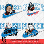 Oklahoma City Thunder Halloween Nike NBA Bundle 4 Svg Eps Dxf Png File, Digital Download, Instant Download