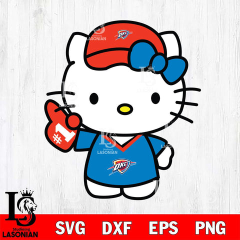 Oklahoma City Thunder Hello Kitty basketball 2 Svg Eps Dxf Png File, Digital Download, Instant Download