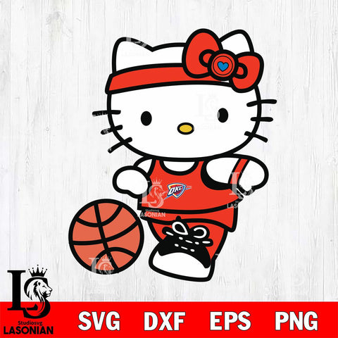 Oklahoma City Thunder Hello Kitty basketball 4 Svg Eps Dxf Png File, Digital Download, Instant Download