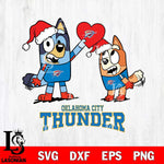 Oklahoma City Thunder Love Bluey Christmas Svg Eps Dxf Png File, Digital Download