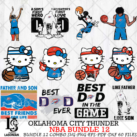 Oklahoma City Thunder NBA Bundle 12 Svg Eps Dxf Png File, Digital Download, Instant Download