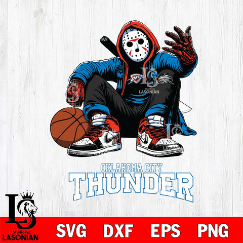 Oklahoma City Thunder NBA Jason Voorhees Halloween SVG Svg Eps Dxf Png File, Digital Download, Instant Download