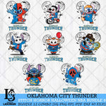 Oklahoma City Thunder Stitch Horror Halloween NBA Bundle Svg Eps Dxf Png File, Digital Download, Instant Download