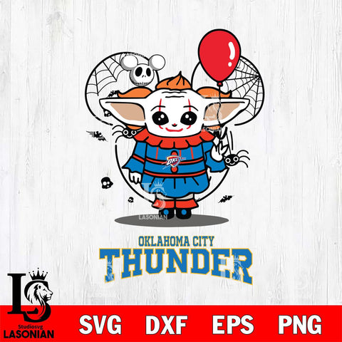 Oklahoma City Thunder Stitch Pennywise Halloween Svg Eps Dxf Png File, Digital Download, Instant Download