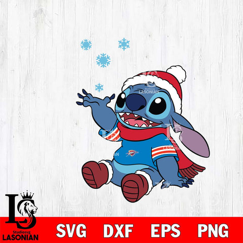 Oklahoma City Thunder Stitch Wearing Winter Scarf Svg Dxf Eps Png file, Digital download,Clipart, Cut Files Cricut , Silhouette