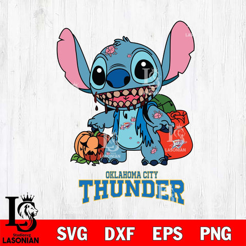 Oklahoma City Thunder Stitch Zombie Svg Eps Dxf Png File, NBA svg, Digital Download, Instant Download