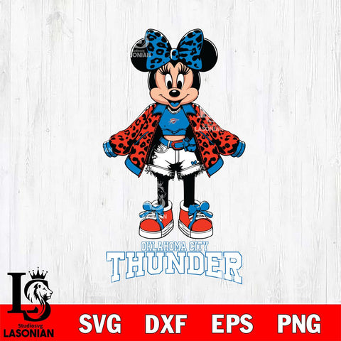 Oklahoma City Thunder Style Minnie Disney Svg Eps Dxf Png File, Digital Download, Instant Download