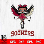 Oklahoma Sooners Anglel Black Fan Girl Betty Boop, Svg Eps Dxf Png File, Digital Download