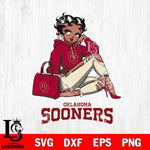 Oklahoma Sooners Awesome Black Fan Girl Betty Boop, Svg Eps Dxf Png File, Digital Download