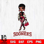 Oklahoma Sooners Beautiful Black Fan Girl, Svg Eps Dxf Png File, Digital Download