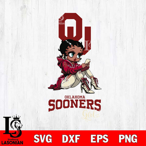 Oklahoma Sooners Beauty Black Fan Girl Football, Svg Eps Dxf Png File, Digital Download