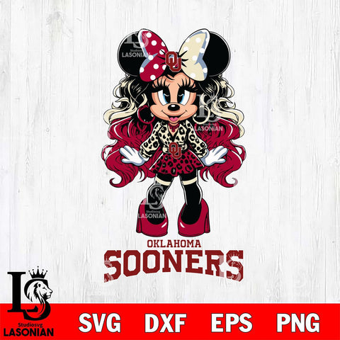 Oklahoma Sooners Beauty Minnie Mouse Svg Eps Dxf Png File, Digital Download, Instant Download