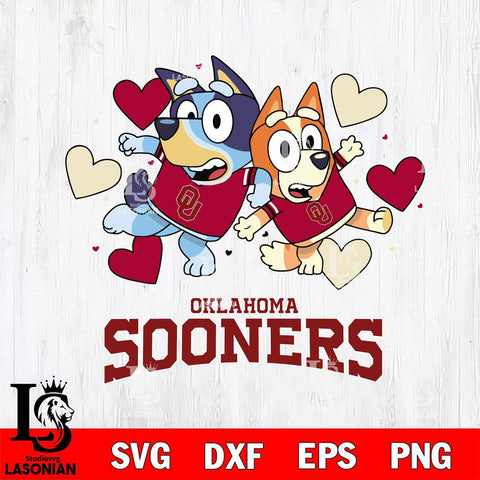 Oklahoma Sooners Bluey & Bingo 10 Svg Eps Dxf Png File, NCAA svg, Digital Download, Instant Download