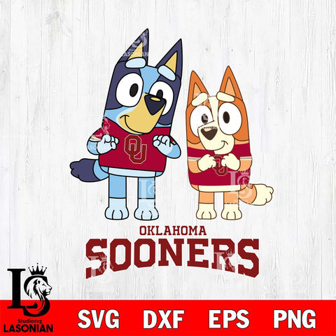 Oklahoma Sooners Bluey & Bingo 6 Svg Eps Dxf Png File, NCAA svg, Digital Download, Instant Download