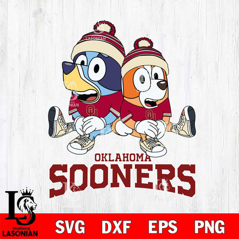 Oklahoma Sooners Bluey & Bingo 8 Svg Eps Dxf Png File, NCAA svg, Digital Download, Instant Download