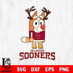 Oklahoma Sooners Bluey Chilli Christmas Deer Svg Eps Dxf Png File, Digital Download