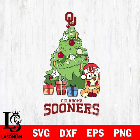 Oklahoma Sooners Bluey Chilli Christmas Tree Svg Eps Dxf Png File, Digital Download