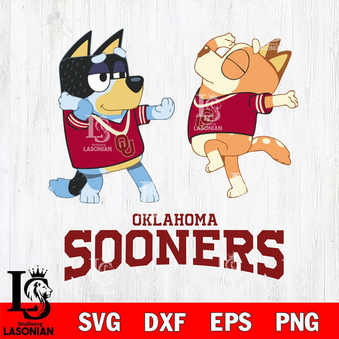 Oklahoma Sooners Bluey Dance Svg Eps Dxf Png File, Digital Download, Instant Download