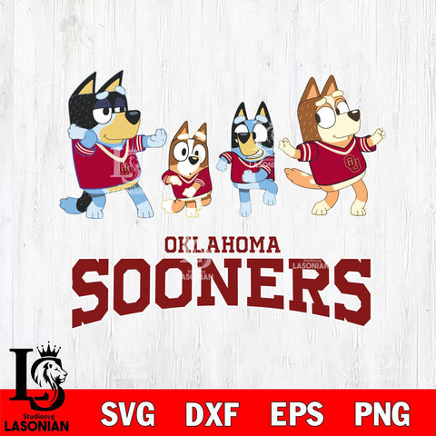 Oklahoma Sooners Bluey Dance Mode Squats Svg Eps Dxf Png File, Digital Download, Instant Download