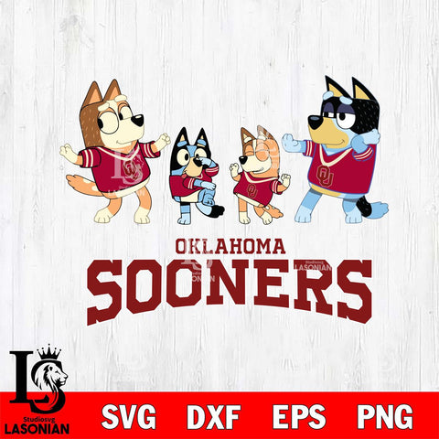 Oklahoma Sooners Bluey Dance Squats Svg Eps Dxf Png File, Digital Download, Instant Download