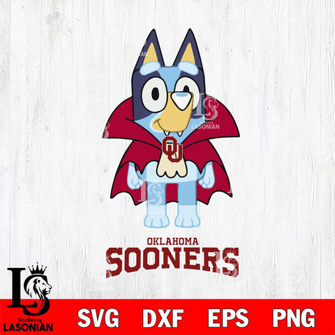 Oklahoma Sooners Bluey Dracula Halloween Svg Eps Dxf Png File, Digital Download, Instant Download