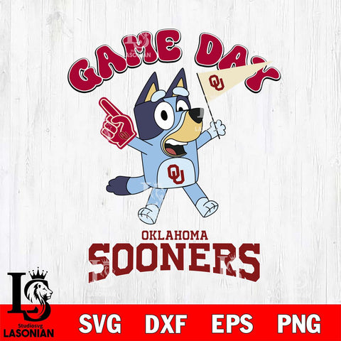 Oklahoma Sooners Bluey Game Day Svg Eps Dxf Png File, Digital Download, Instant Download