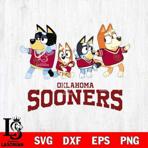 Oklahoma Sooners Bluey Mode Dance Squats Svg Eps Dxf Png File, Digital Download, Instant Download