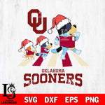 Oklahoma Sooners Christmas Family Bluey Walking Cut Files,Bluey Cricut,Christmas Svg , Bluey svg , Digital Download, dxf eps png pdf file