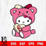 Oklahoma Sooners Cute Hello Kitty 3 Svg Eps Dxf Png File, Digital Download, Instant Download