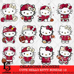 Oklahoma Sooners Cute Hello Kitty Bundle 12 SVG Eps Dxf Png File, NCAA Bundle svg, Digital Download, Instant Download