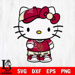 Oklahoma Sooners Cute Hello Kitty Football 2 Svg Eps Dxf Png File, NCAA svg, Digital Download, Instant Download