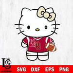 Oklahoma Sooners Cute Hello Kitty Football 8 Svg Eps Dxf Png File, NCAA svg, Digital Download, Instant Download