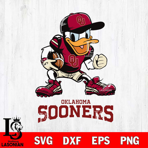 Oklahoma Sooners Donal Duck Disney, Svg Eps Dxf Png File, Digital Download