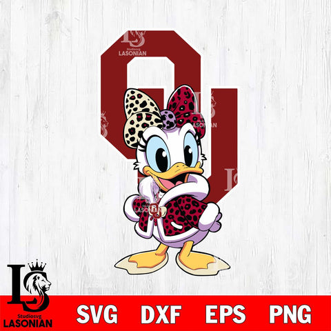 Oklahoma Sooners Fancy Daisy Duck Disney Svg Eps Dxf Png File, Digital Download, Instant Download