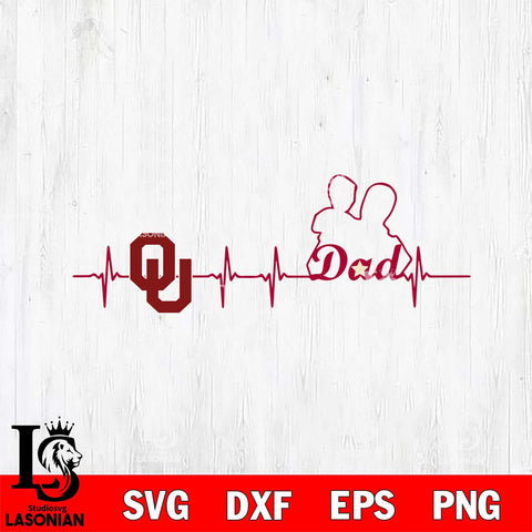 Oklahoma Sooners Father Heart Beat Svg Eps Dxf Png File, Digital Download, Instant Download