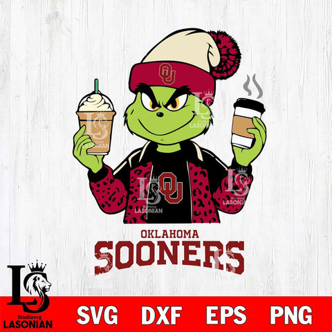 Oklahoma Sooners Grinch 2 coffee Svg Eps Dxf Png File, Digital Download, Instant Download