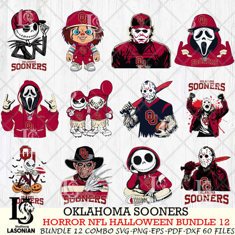 Oklahoma Sooners Halloween Bundle 12 SVG Svg Eps Dxf Png File, NCAA bundle svg, Digital Download, Instant Download