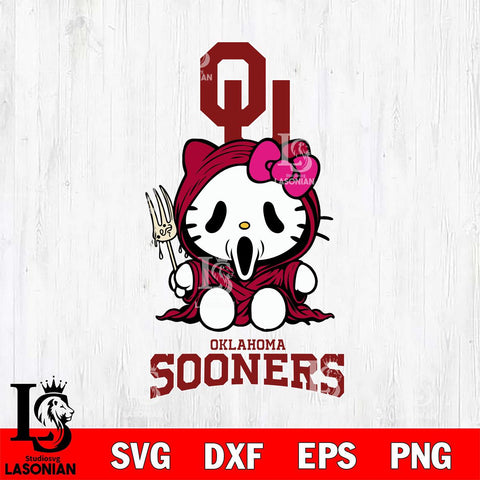 Oklahoma Sooners Hello Kitty Horror 4 Svg Eps Dxf Png File, Digital Download