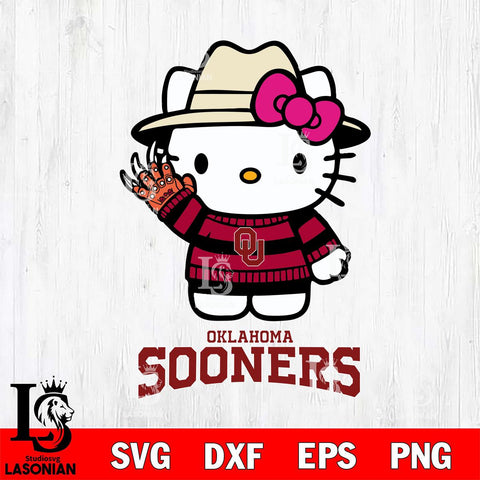 Oklahoma Sooners Hello Kitty Horror 6 Svg Eps Dxf Png File, Digital Download