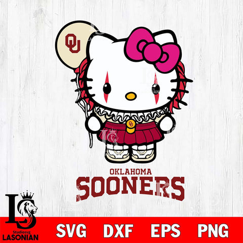 Oklahoma Sooners Hello Kitty Horror 7 Svg Eps Dxf Png File, Digital Download